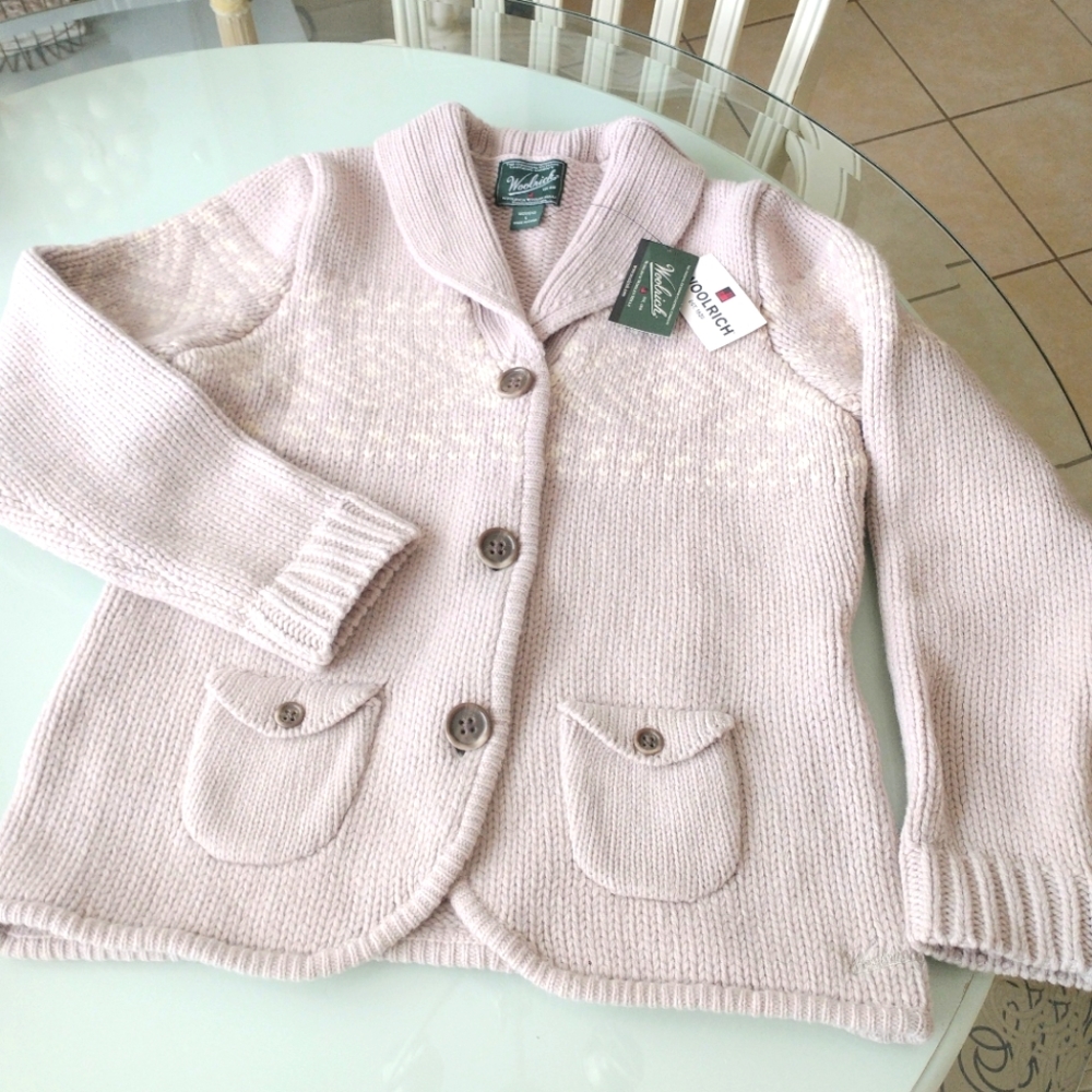 NWT WOOLRICH 100% LAMBS WOOL CHESTER VALLEY SWEATER STONE SIZE LARGE
